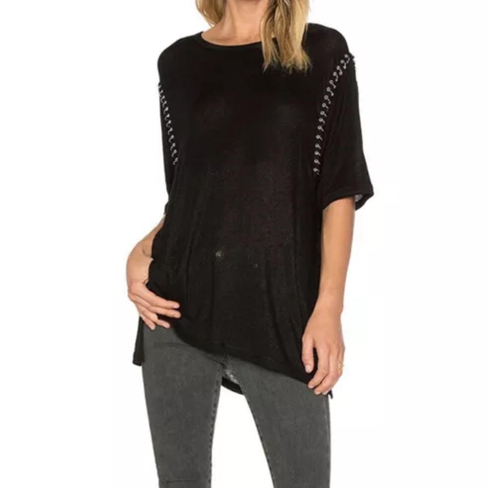 IRO Jeans Black Grommet Top